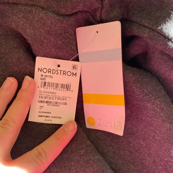 NWT Zella charcoal grey snap jacket with thumb holes girls size Medium - Picture 4 of 9